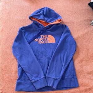 The North Face Royal Blue Hoodie with Orange Accents